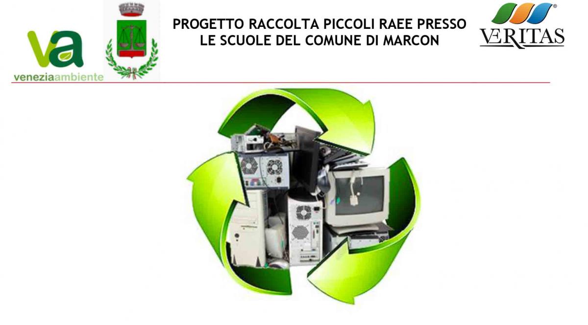 Progetto raccolta piccoli RAEE Veritas scuole Marcon Congiglio di Bacino Venezia Ambiente